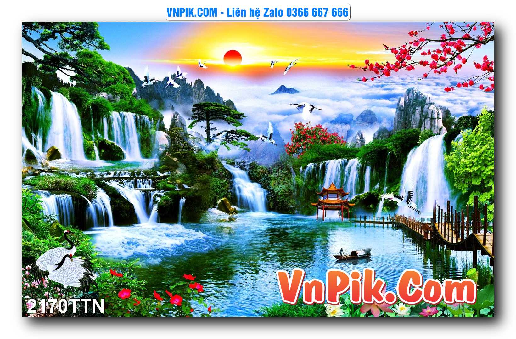 Tranh thác nước – Tranh phong thủy – Tranh treo tường mã 2170TTN