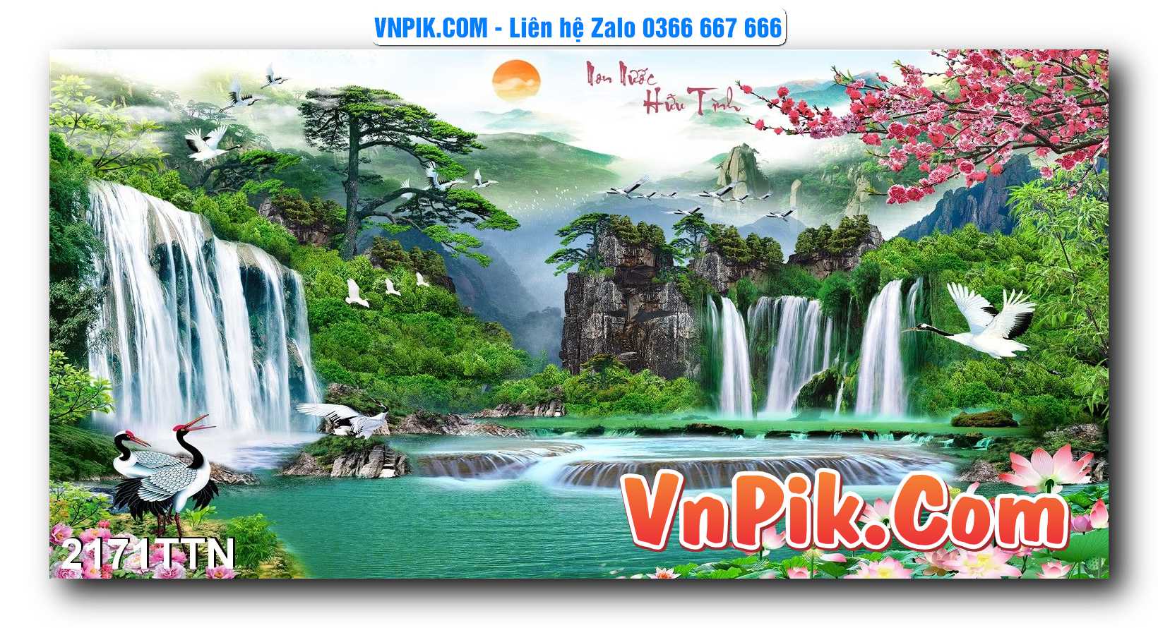 Tranh thác nước – Tranh phong thủy – Tranh treo tường mã 2171TTN