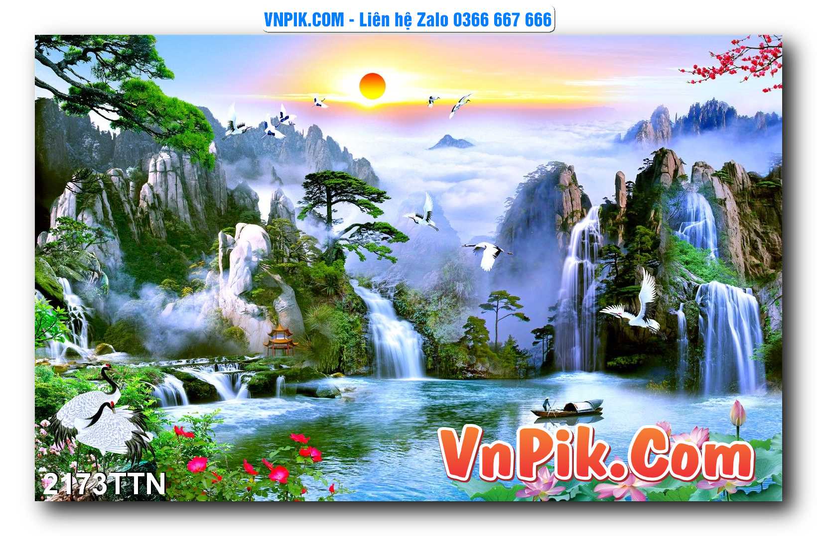 Tranh thác nước – Tranh phong thủy – Tranh treo tường mã 2173TTN