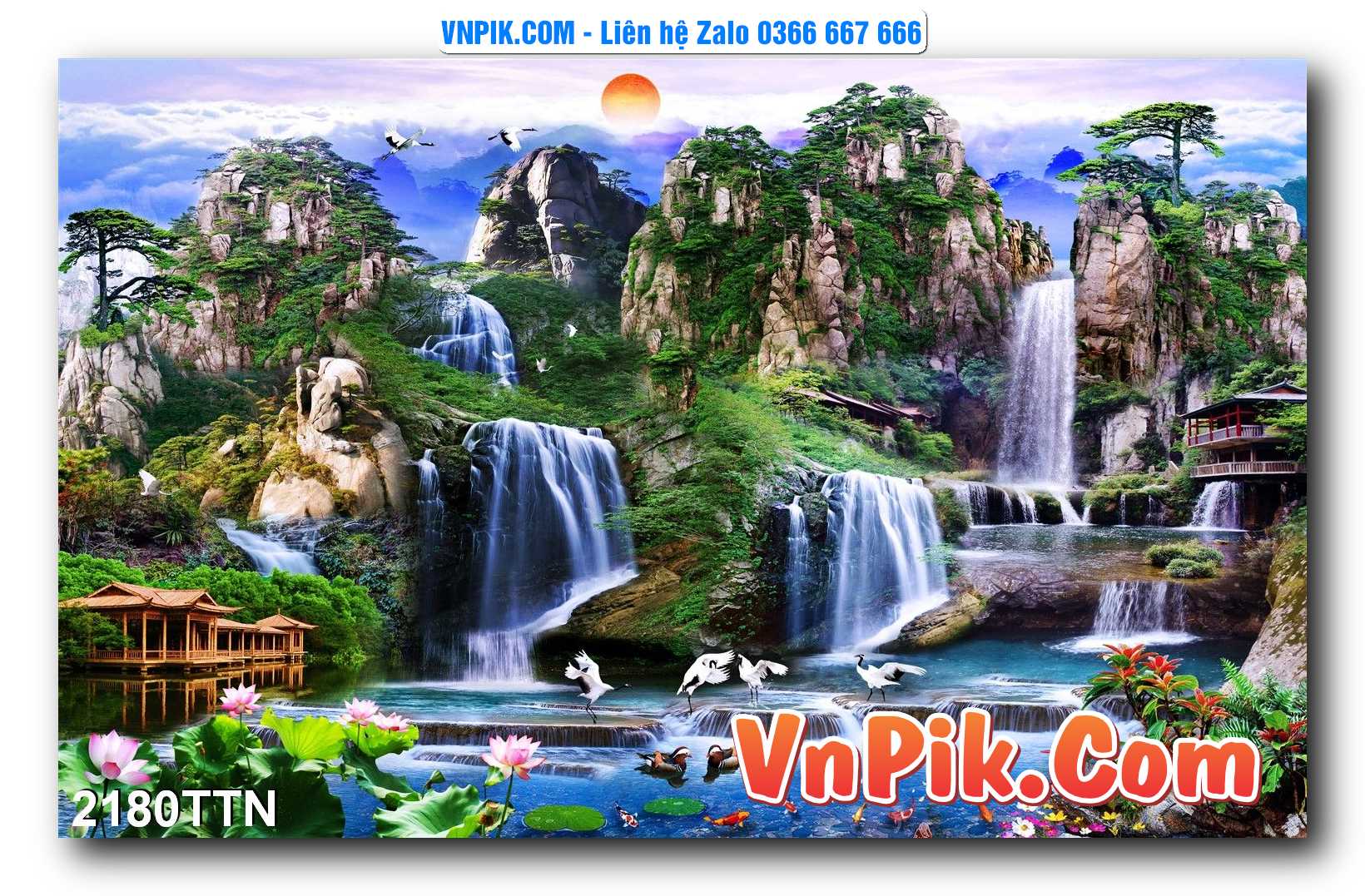 Tranh thác nước – Tranh phong thủy – Tranh treo tường mã 2180TTN