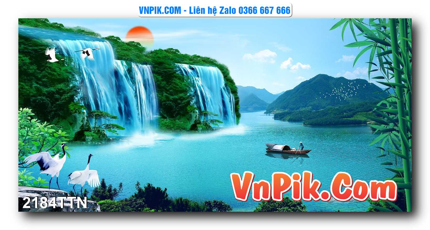 Tranh thác nước – Tranh phong thủy – Tranh treo tường mã 2184TTN