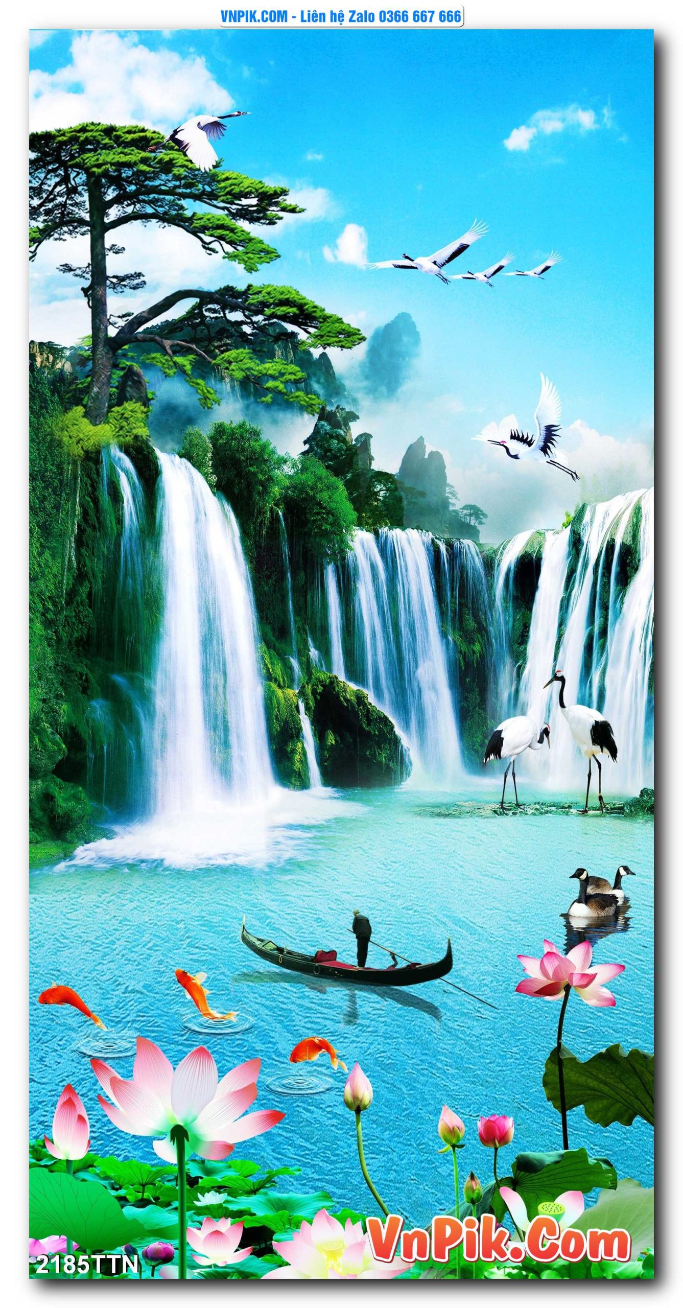 Tranh thác nước – Tranh phong thủy – Tranh treo tường mã 2185TTN