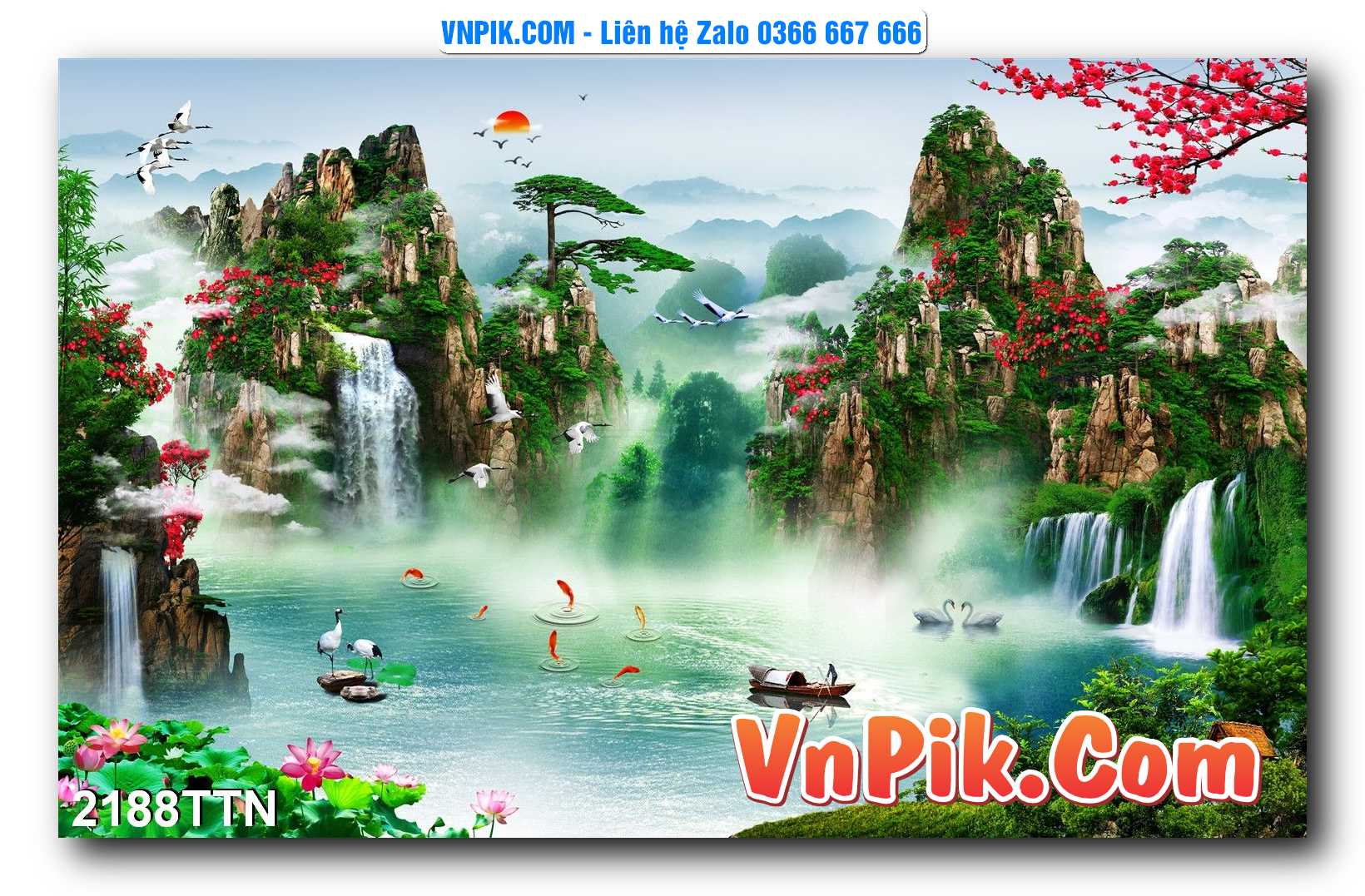 Tranh thác nước – Tranh phong thủy – Tranh treo tường mã 2188TTN