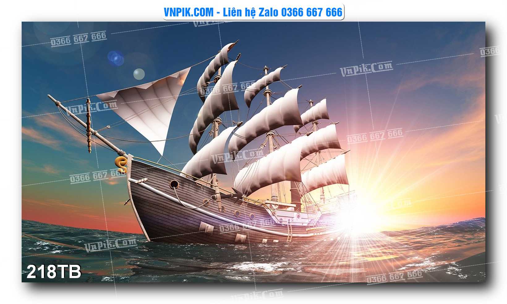 Tranh thuận buồm xuôi gió file PSD mẫu 218TB