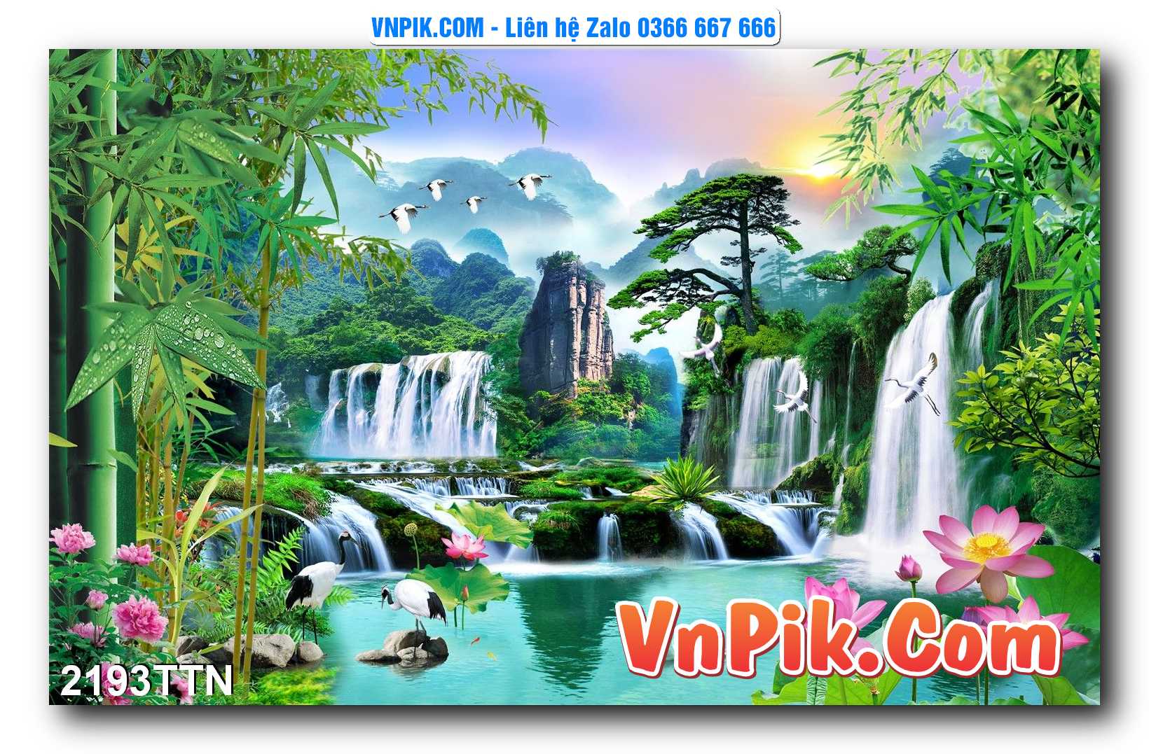 Tranh thác nước – Tranh phong thủy – Tranh treo tường mã 2193TTN