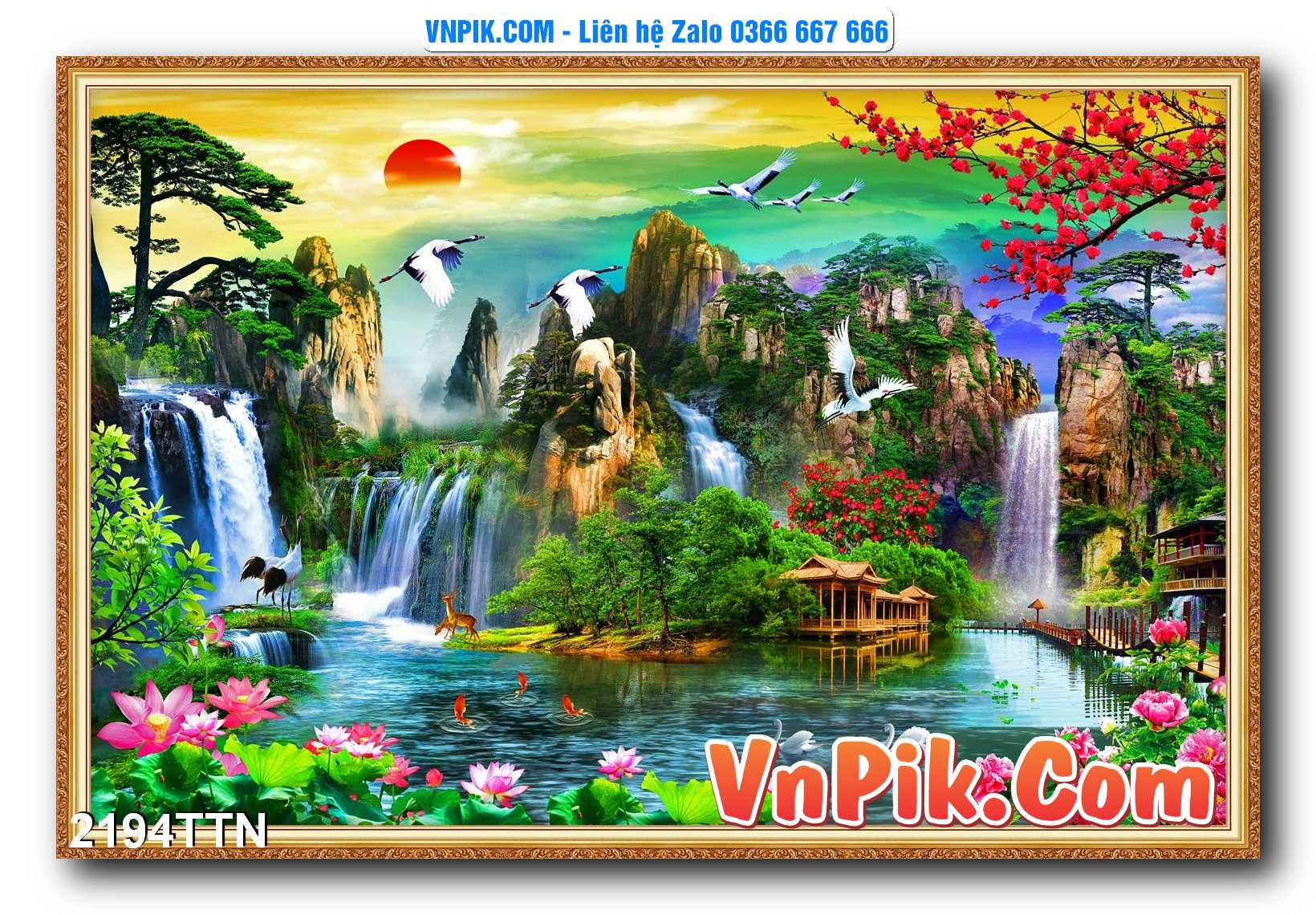 Tranh thác nước – Tranh phong thủy – Tranh treo tường mã 2194TTN