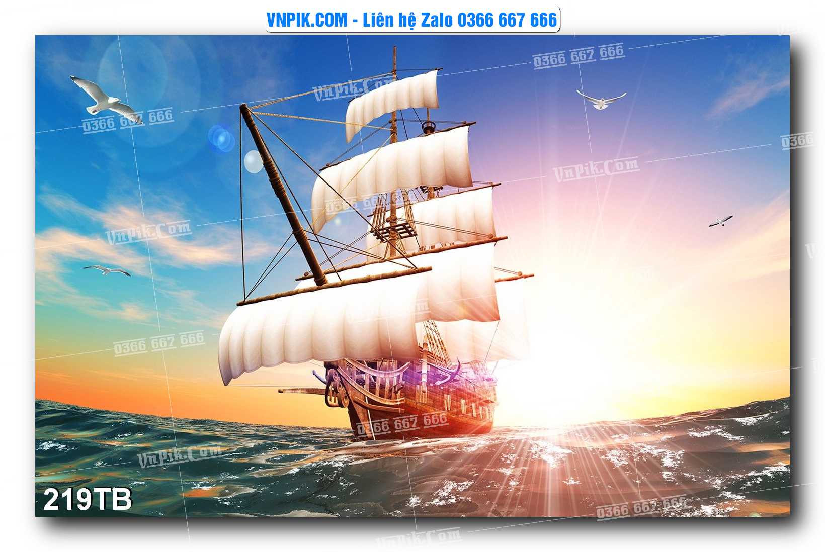 Tranh thuận buồm xuôi gió file PSD mẫu 219TB