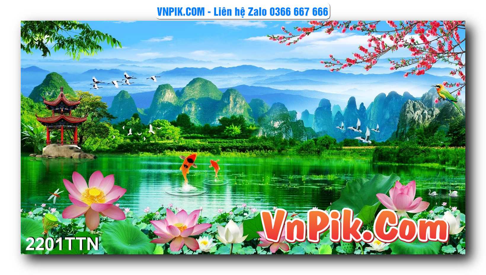 Tranh thác nước – Tranh phong thủy – Tranh treo tường mã 2201TTN