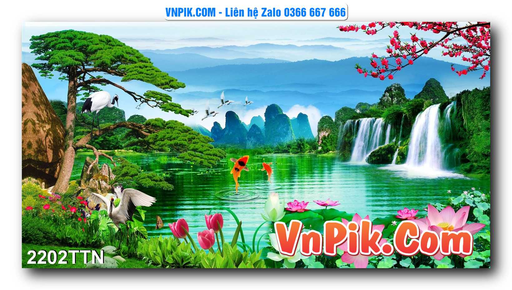 Tranh thác nước – Tranh phong thủy – Tranh treo tường mã 2202TTN
