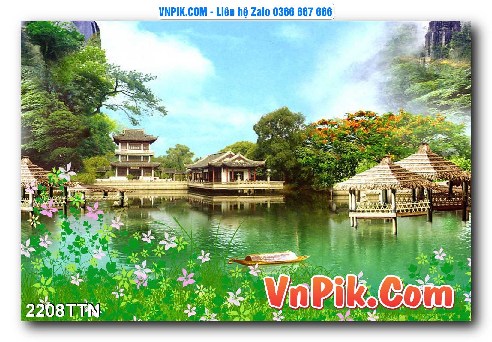 Tranh thác nước – Tranh phong thủy – Tranh treo tường mã 2208TTN