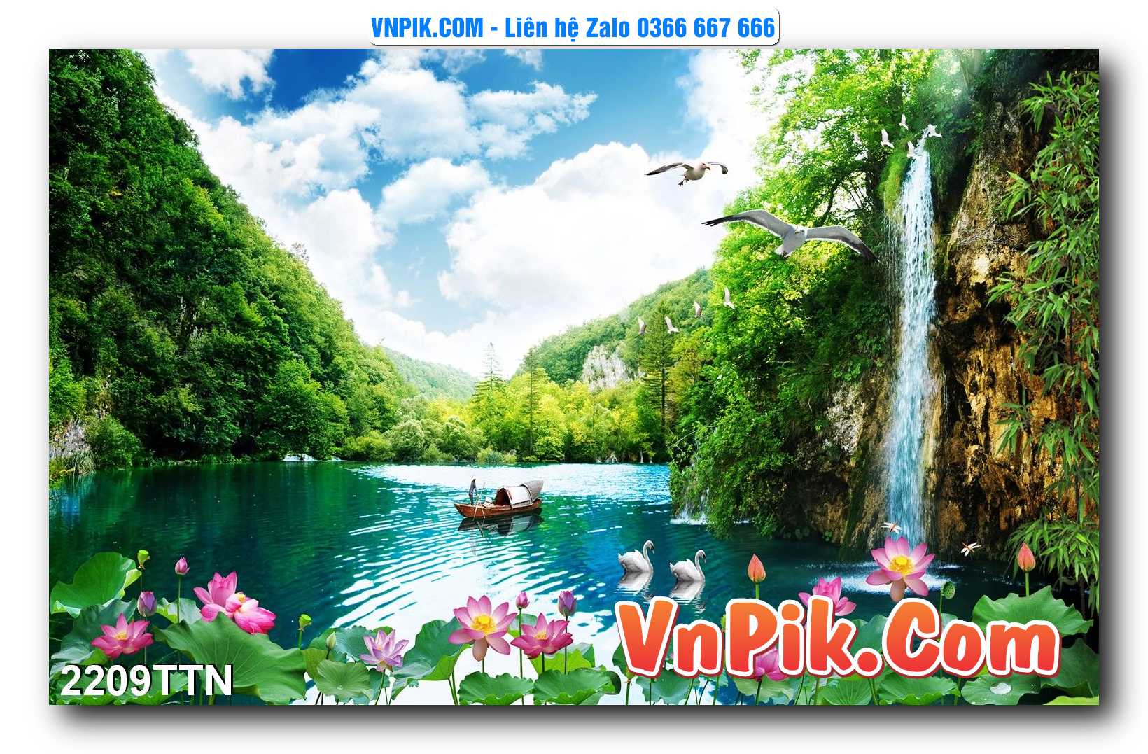 Tranh thác nước – Tranh phong thủy – Tranh treo tường mã 2209TTN