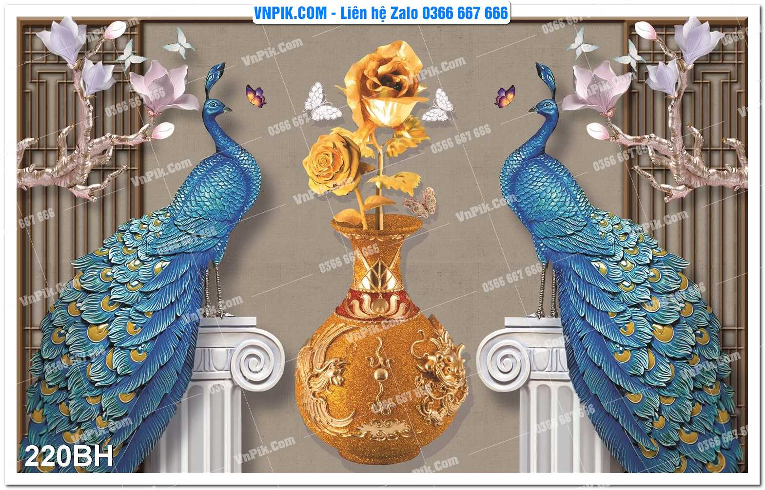 Tranh bình hoa nghệ thuật 220BH