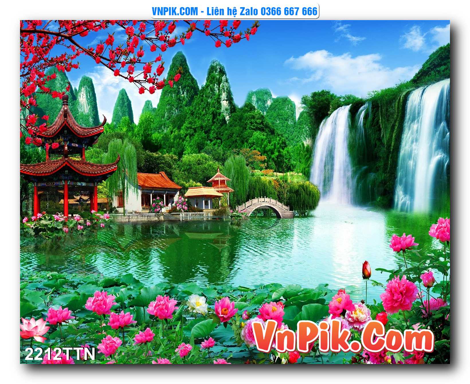 Tranh thác nước – Tranh phong thủy – Tranh treo tường mã 2212TTN