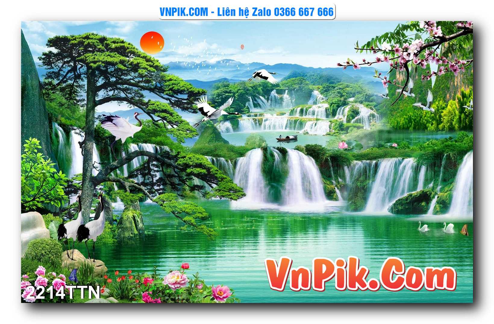 Tranh thác nước – Tranh phong thủy – Tranh treo tường mã 2214TTN