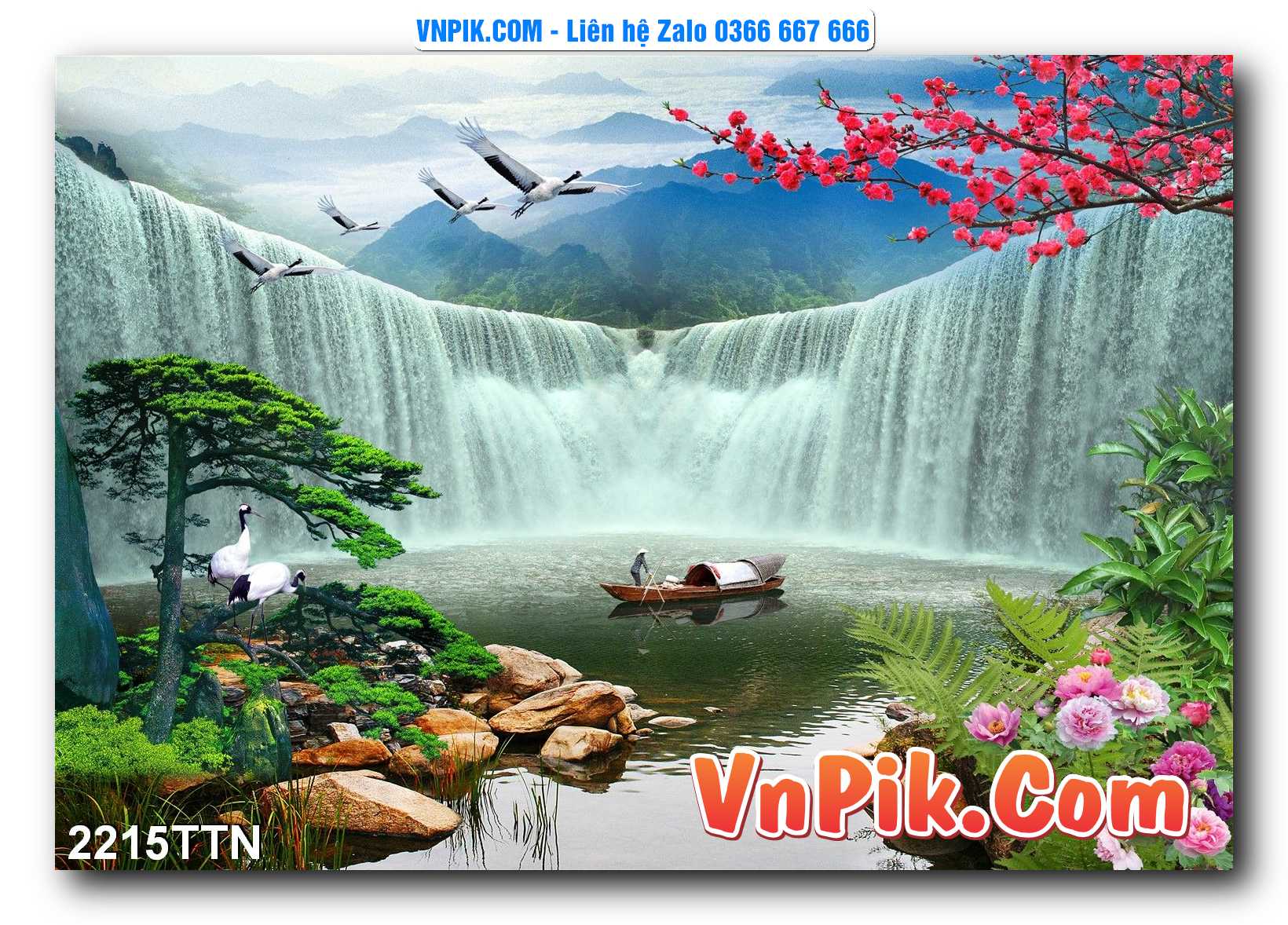 Tranh thác nước – Tranh phong thủy – Tranh treo tường mã 2215TTN