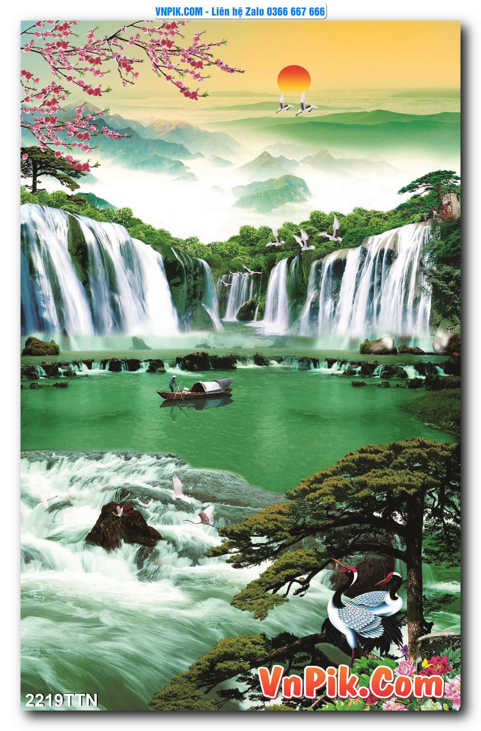 Tranh thác nước – Tranh phong thủy – Tranh treo tường mã 2219TTN
