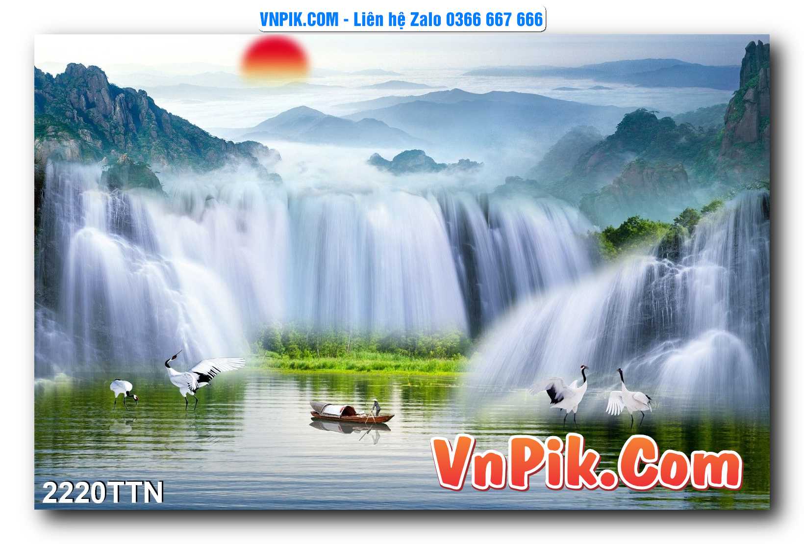 Tranh thác nước – Tranh phong thủy – Tranh treo tường mã 2220TTN