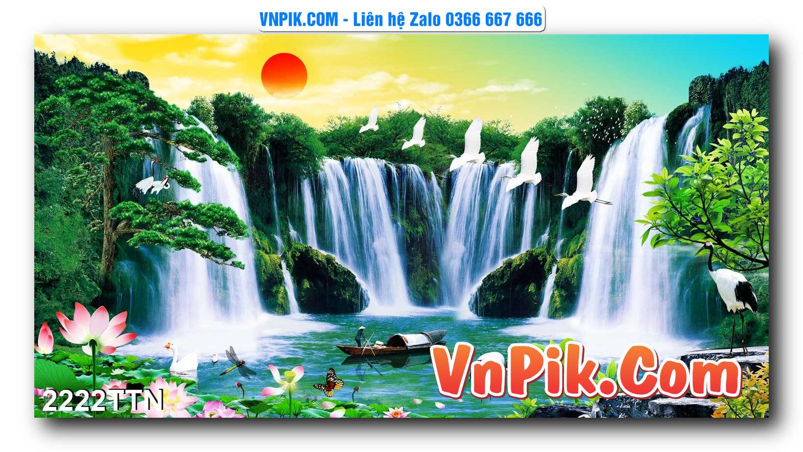 Tranh thác nước – Tranh phong thủy – Tranh treo tường mã 2222TTN
