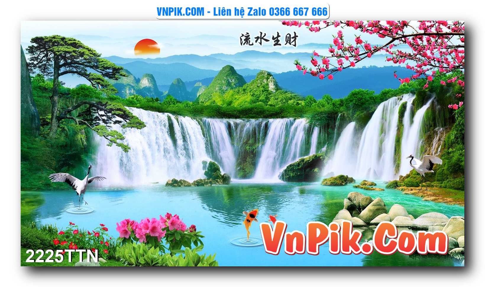 Tranh thác nước – Tranh phong thủy – Tranh treo tường mã 2225TTN