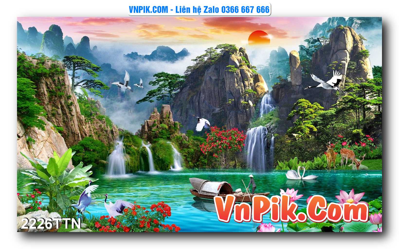 Tranh thác nước – Tranh phong thủy – Tranh treo tường mã 2226TTN