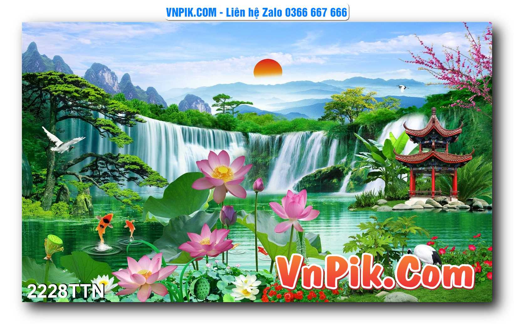 Tranh thác nước – Tranh phong thủy – Tranh treo tường mã 2228TTN