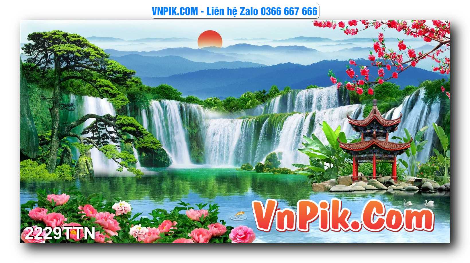 Tranh thác nước – Tranh phong thủy – Tranh treo tường mã 2229TTN