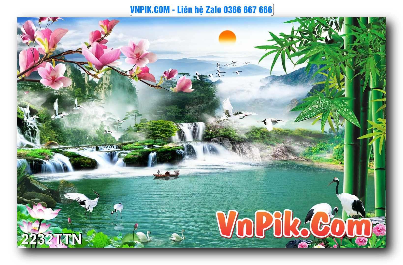 Tranh thác nước – Tranh phong thủy – Tranh treo tường mã 2232TTN
