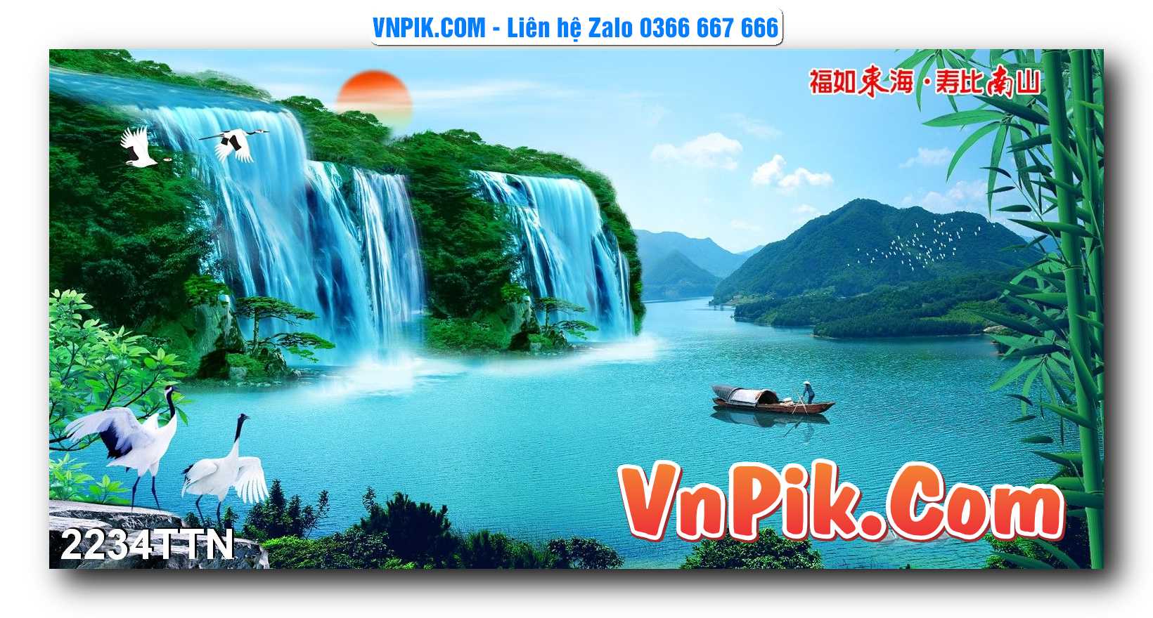 Tranh thác nước – Tranh phong thủy – Tranh treo tường mã 2234TTN