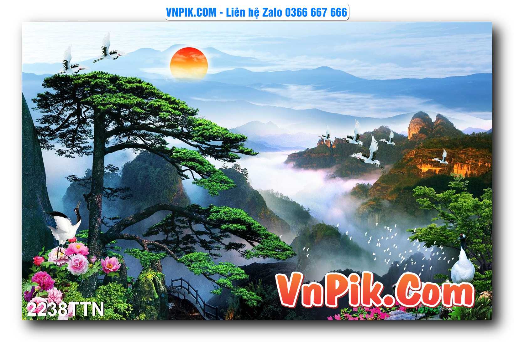 Tranh thác nước – Tranh phong thủy – Tranh treo tường mã 2238TTN
