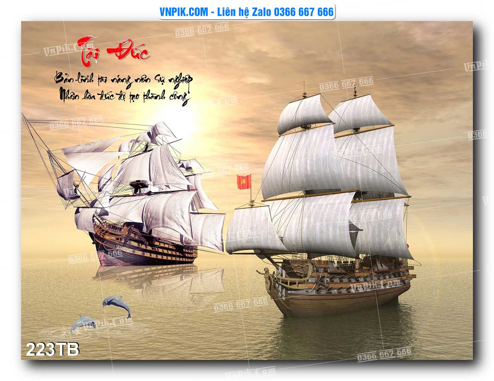 Tranh thuận buồm xuôi gió file PSD mẫu 223TB
