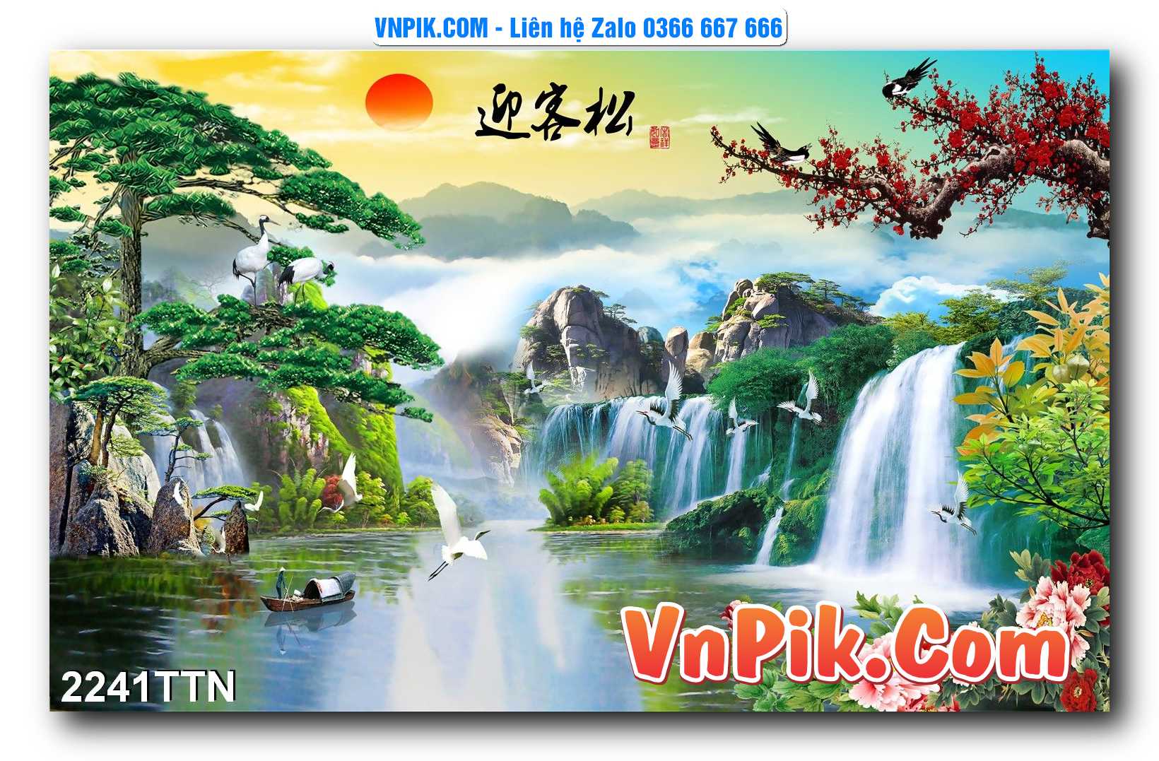 Tranh thác nước – Tranh phong thủy – Tranh treo tường mã 2241TTN