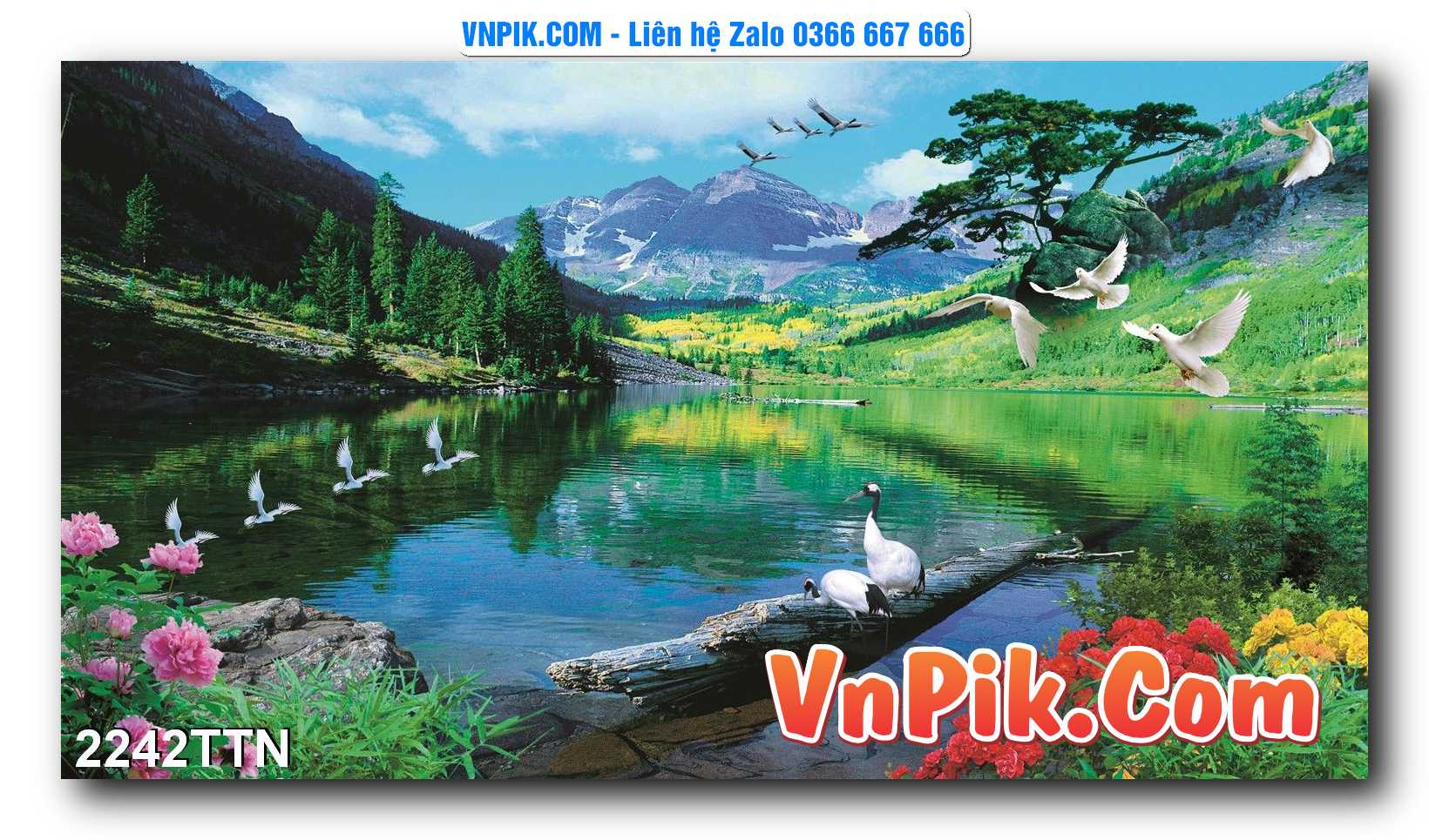 Tranh thác nước – Tranh phong thủy – Tranh treo tường mã 2242TTN