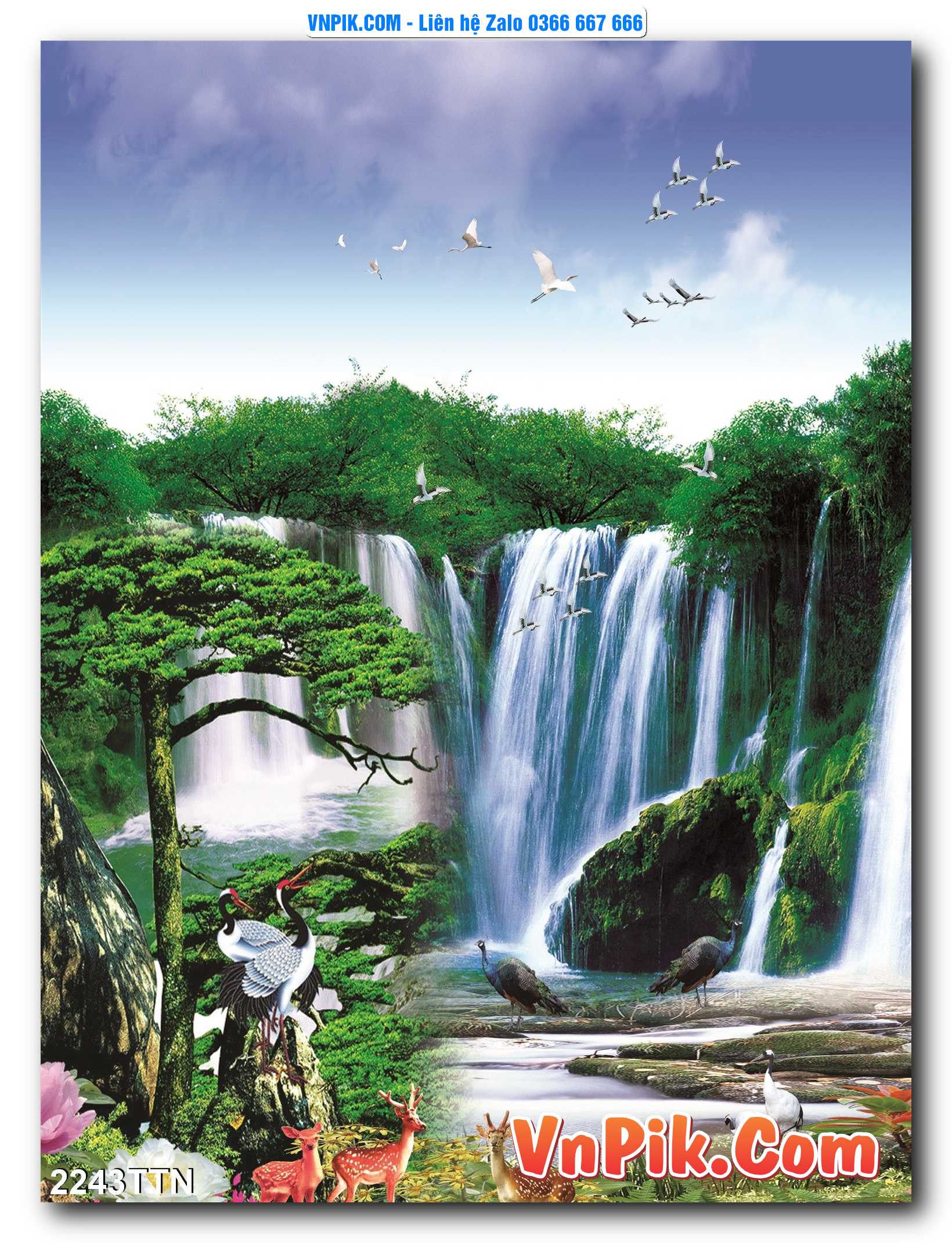 Tranh thác nước – Tranh phong thủy – Tranh treo tường mã 2243TTN