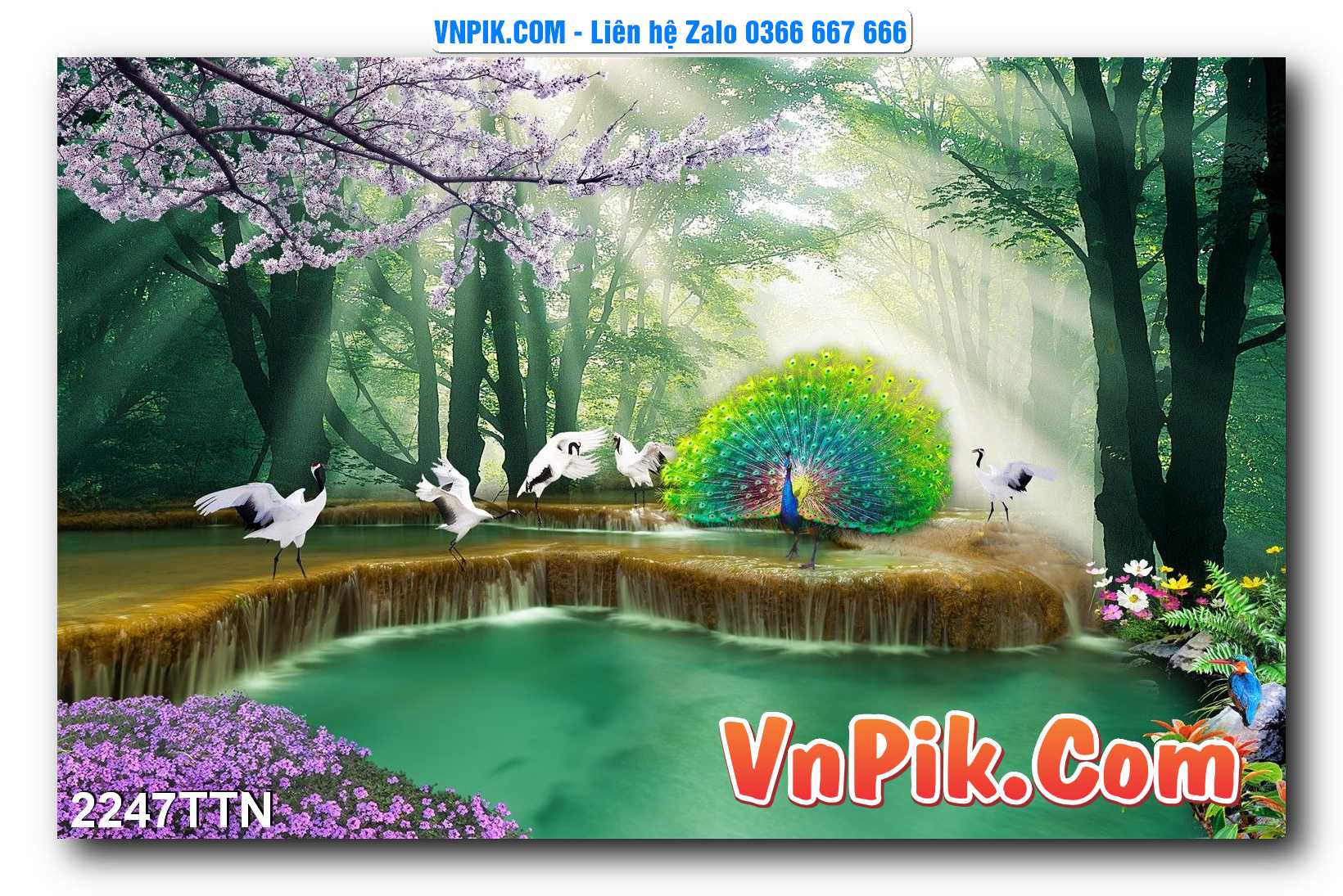 Tranh thác nước – Tranh phong thủy – Tranh treo tường mã 2247TTN