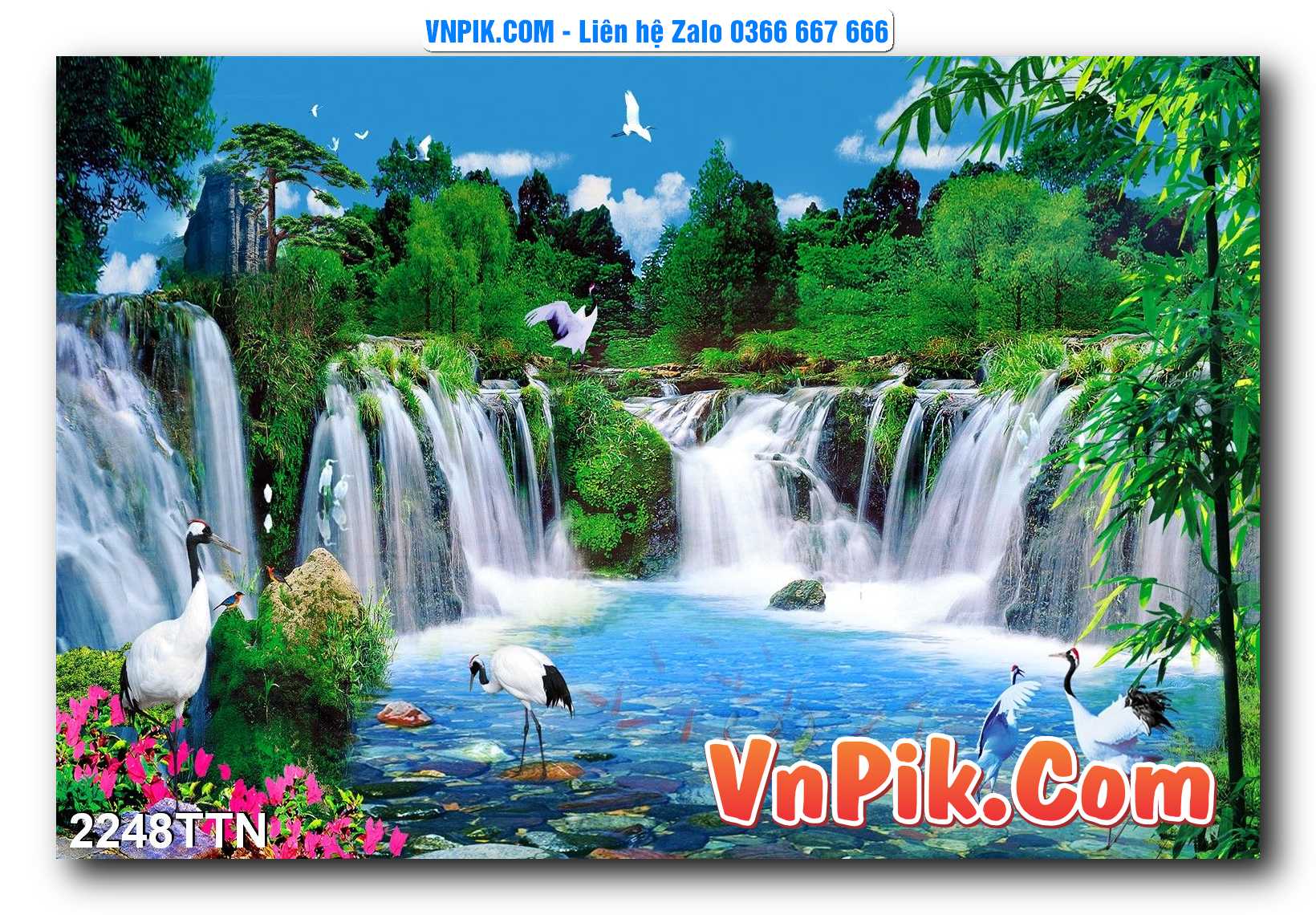 Tranh thác nước – Tranh phong thủy – Tranh treo tường mã 2248TTN