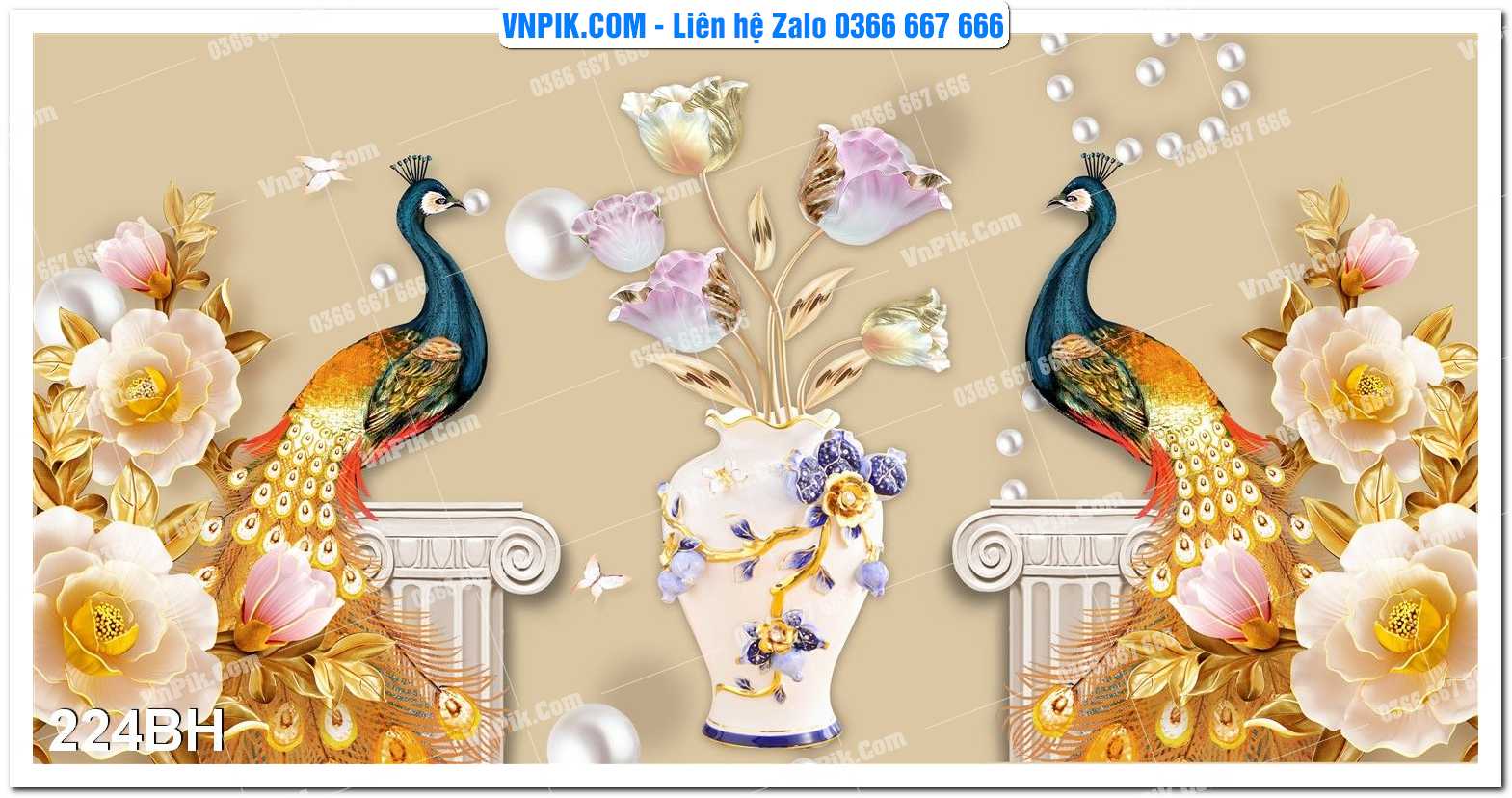 Tranh bình hoa nghệ thuật 224BH