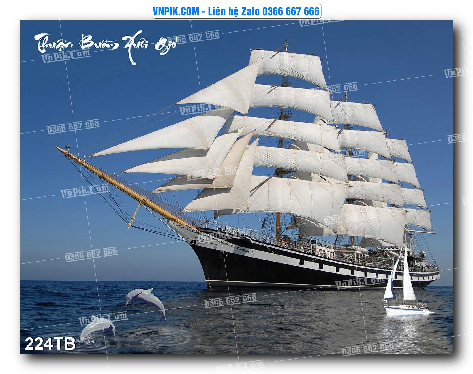 Tranh thuận buồm xuôi gió file PSD mẫu 224TB