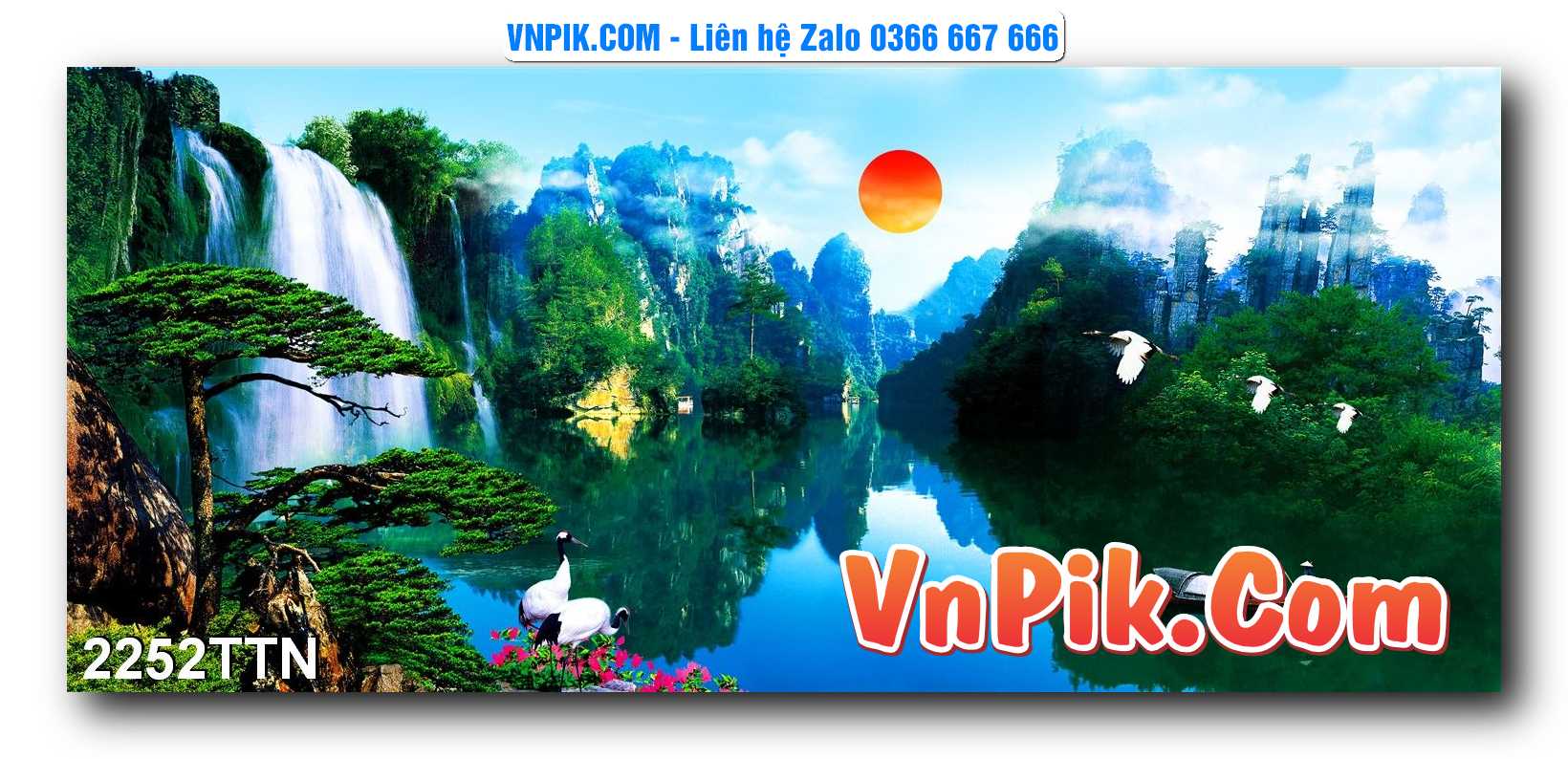 Tranh thác nước – Tranh phong thủy – Tranh treo tường mã 2252TTN