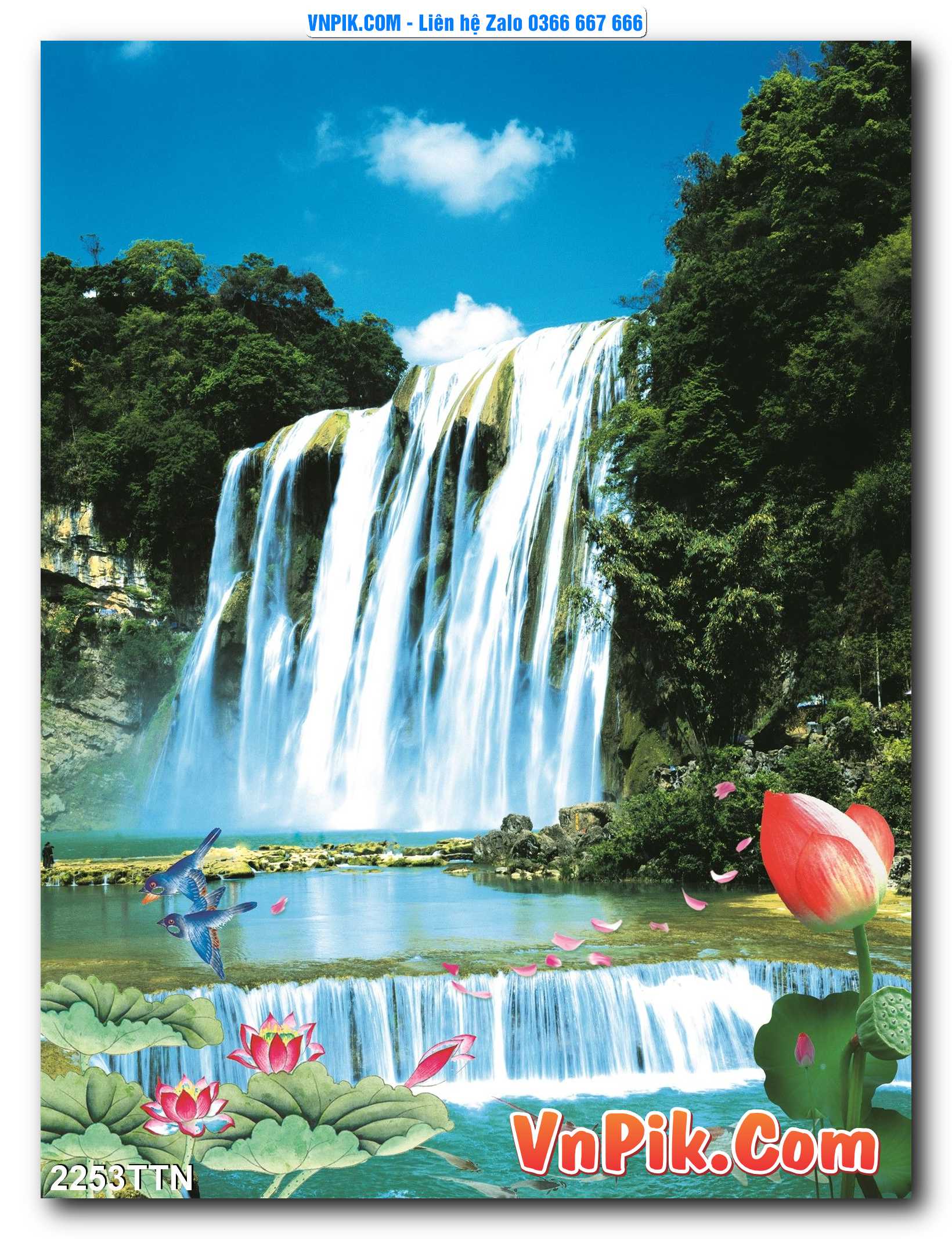 Tranh thác nước – Tranh phong thủy – Tranh treo tường mã 2253TTN