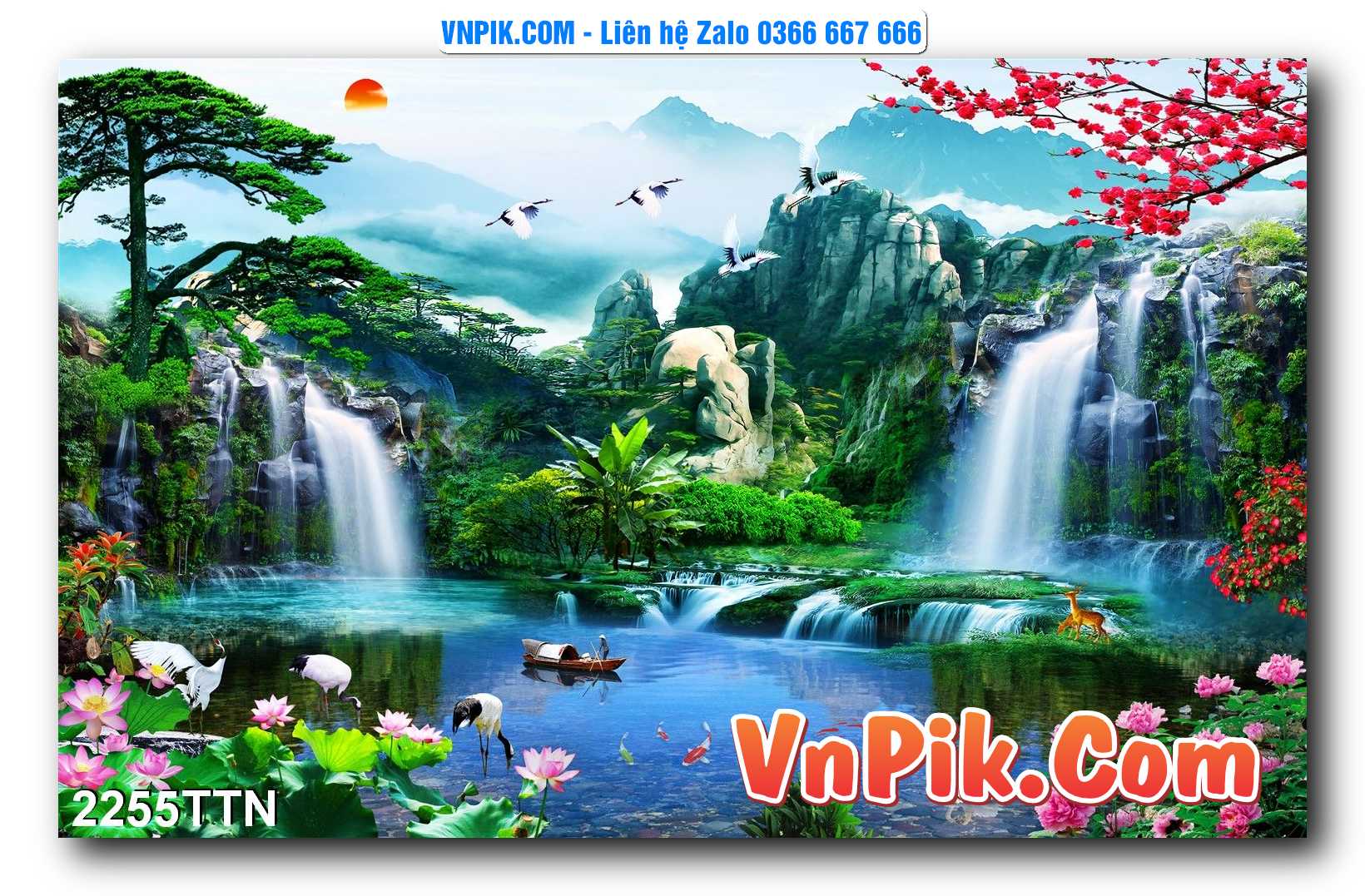 Tranh thác nước – Tranh phong thủy – Tranh treo tường mã 2255TTN