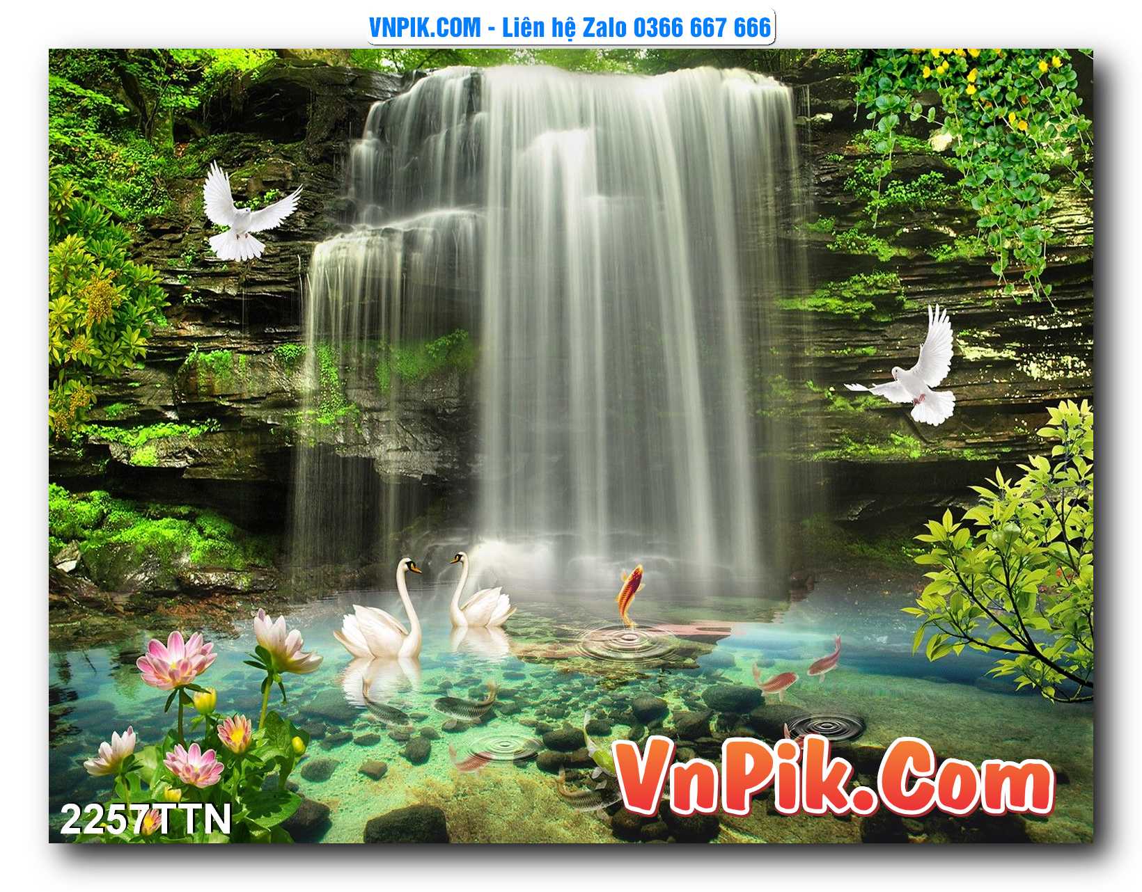 Tranh thác nước – Tranh phong thủy – Tranh treo tường mã 2257TTN