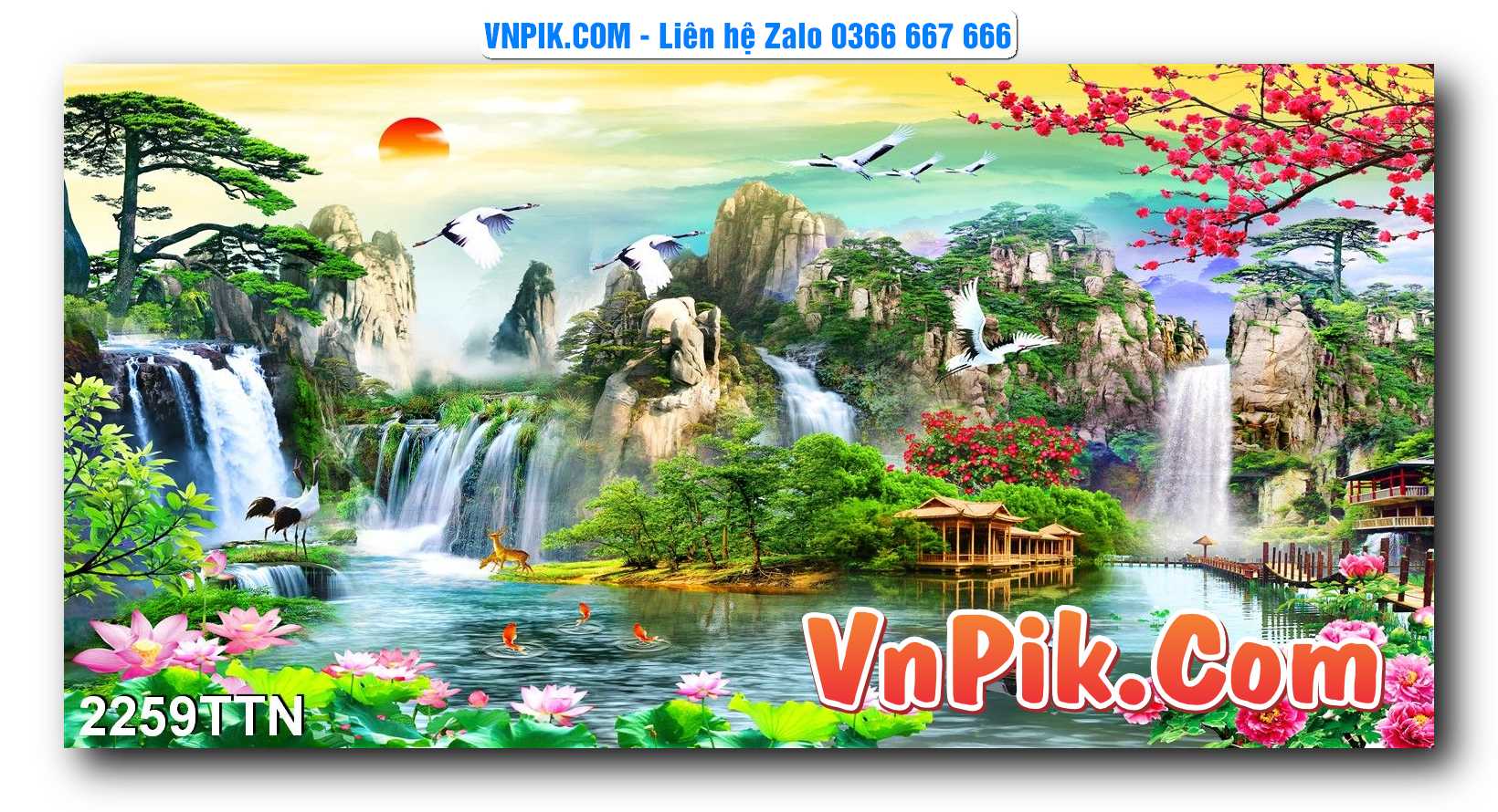 Tranh thác nước – Tranh phong thủy – Tranh treo tường mã 2259TTN