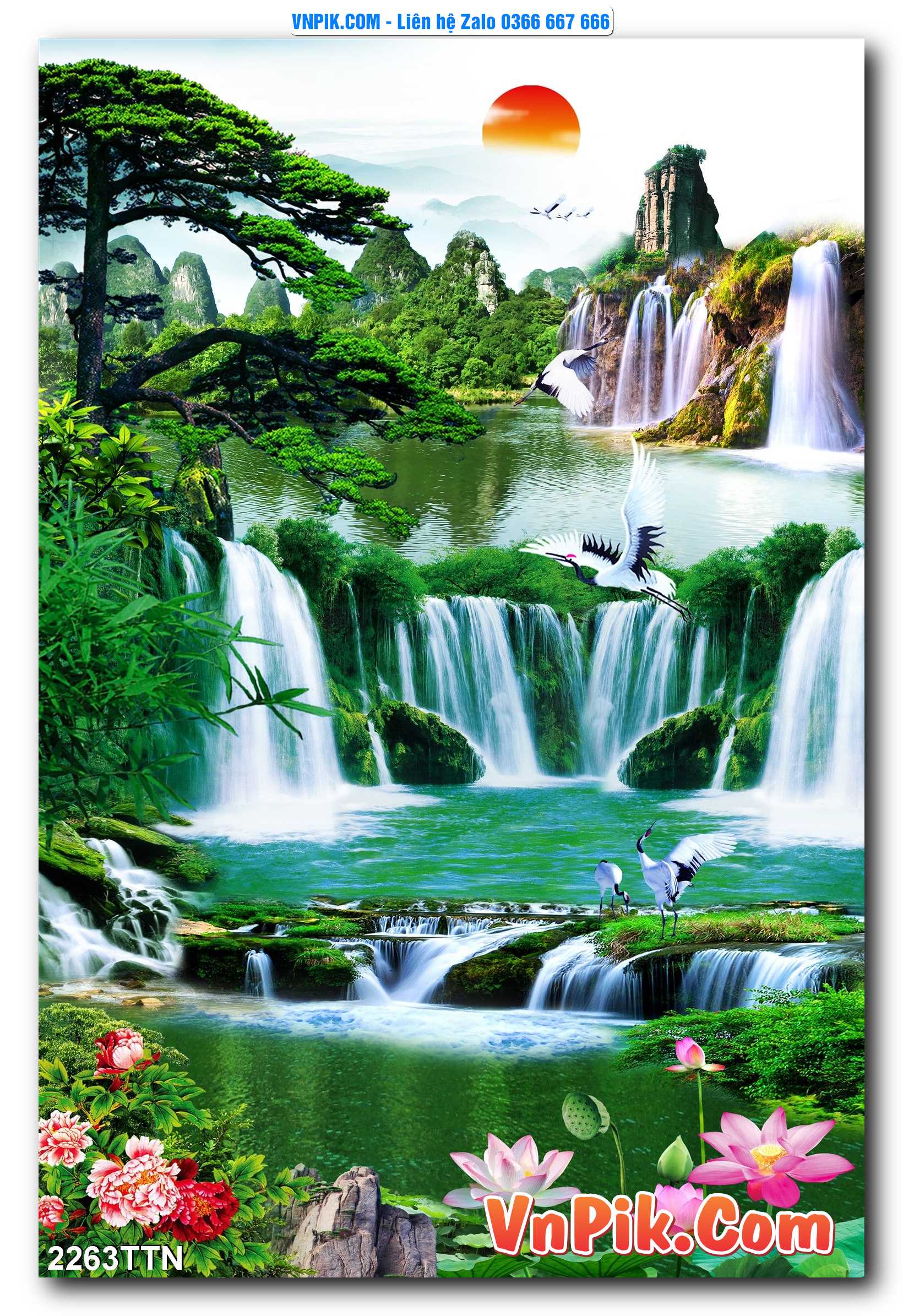 Tranh thác nước – Tranh phong thủy – Tranh treo tường mã 2263TTN
