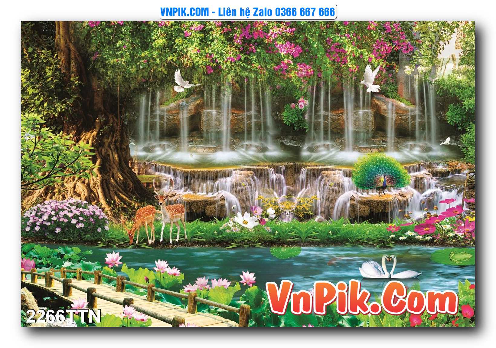 Tranh thác nước – Tranh phong thủy – Tranh treo tường mã 2266TTN
