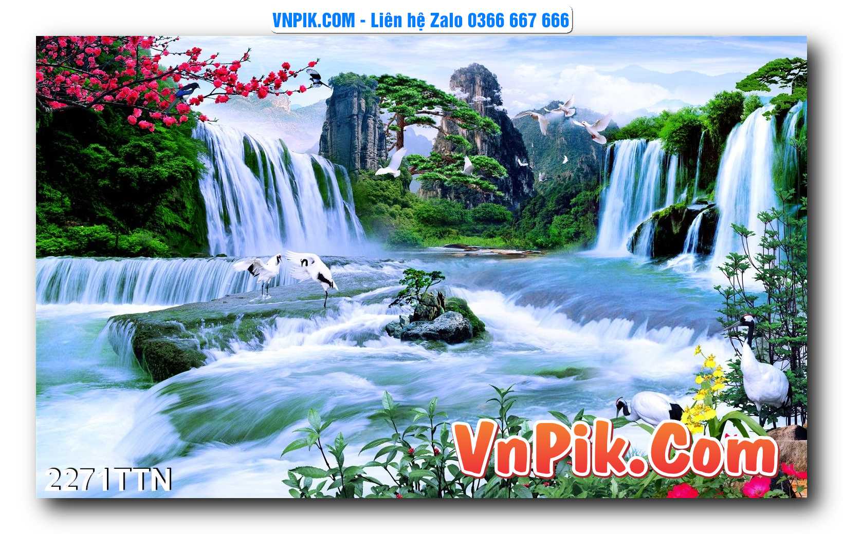 Tranh thác nước – Tranh phong thủy – Tranh treo tường mã 2271TTN