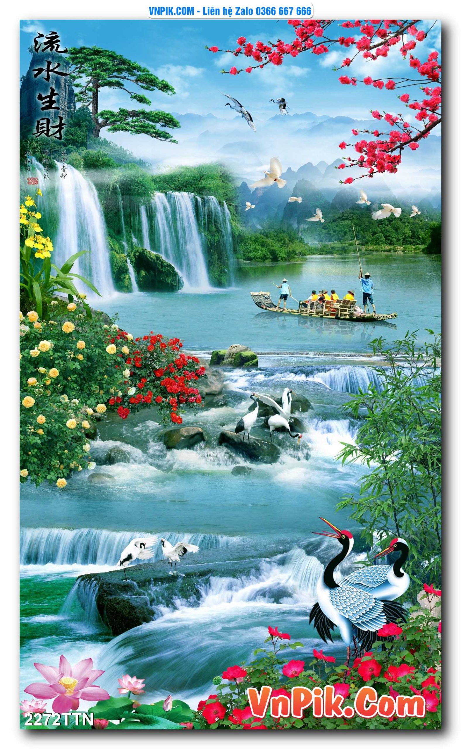 Tranh thác nước – Tranh phong thủy – Tranh treo tường mã 2272TTN