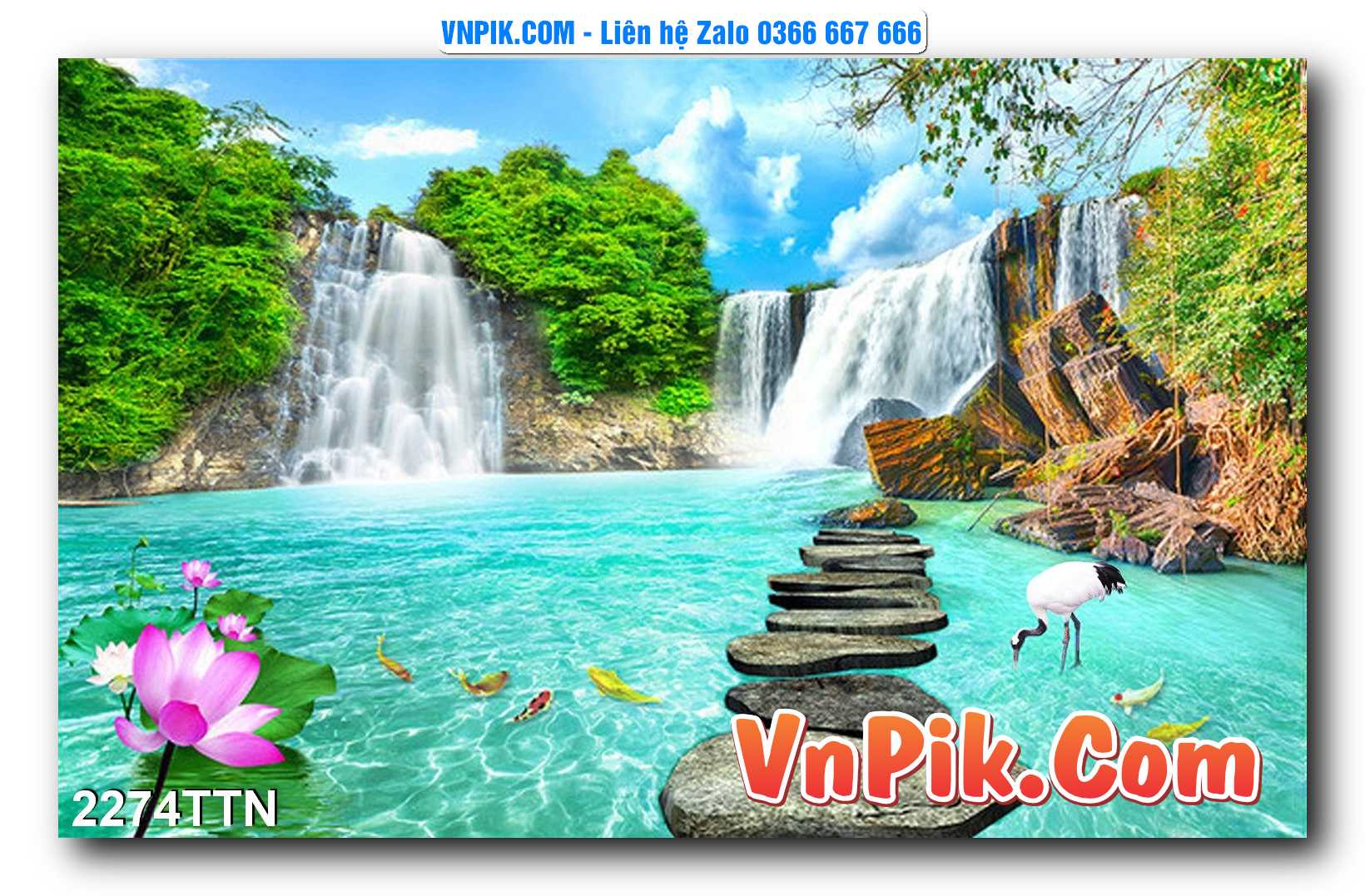 Tranh thác nước – Tranh phong thủy – Tranh treo tường mã 2274TTN