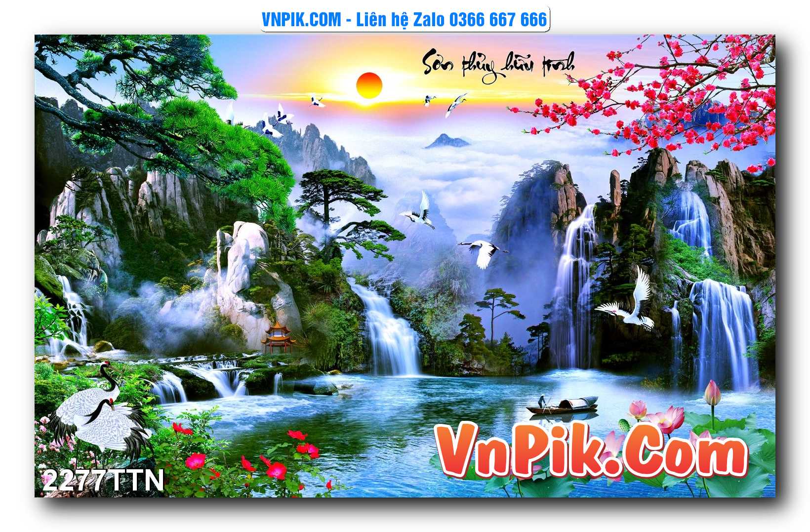 Tranh thác nước – Tranh phong thủy – Tranh treo tường mã 2277TTN