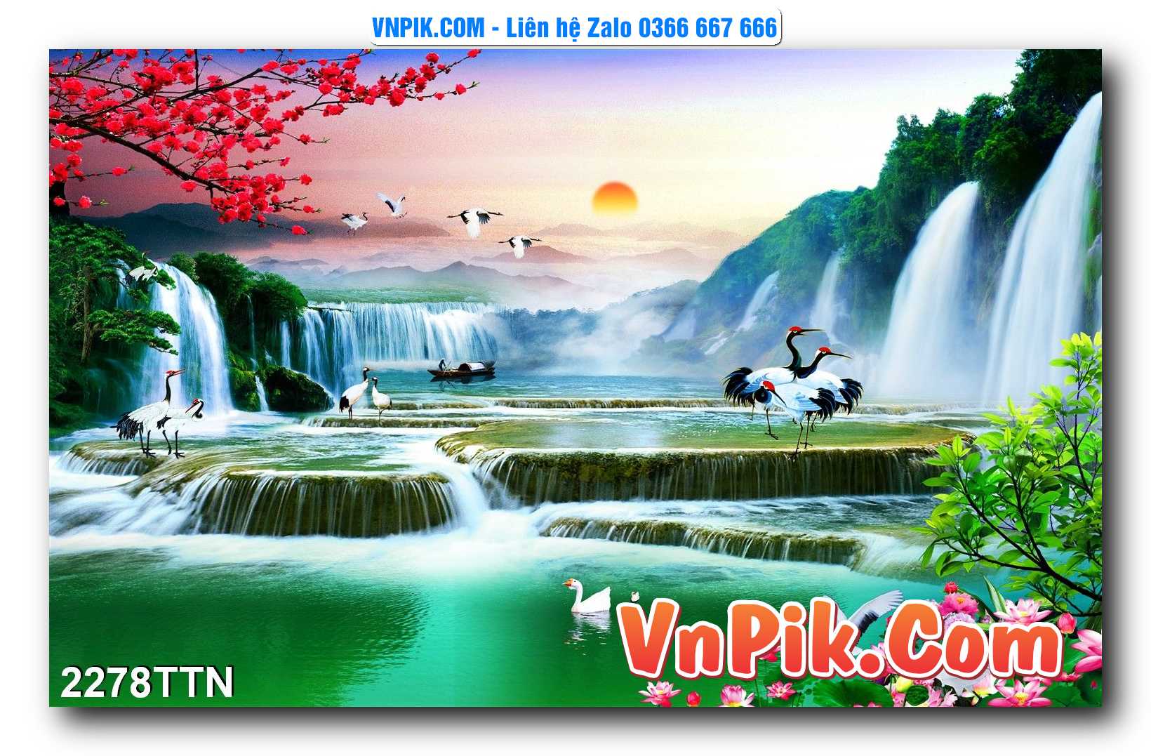 Tranh thác nước – Tranh phong thủy – Tranh treo tường mã 2278TTN