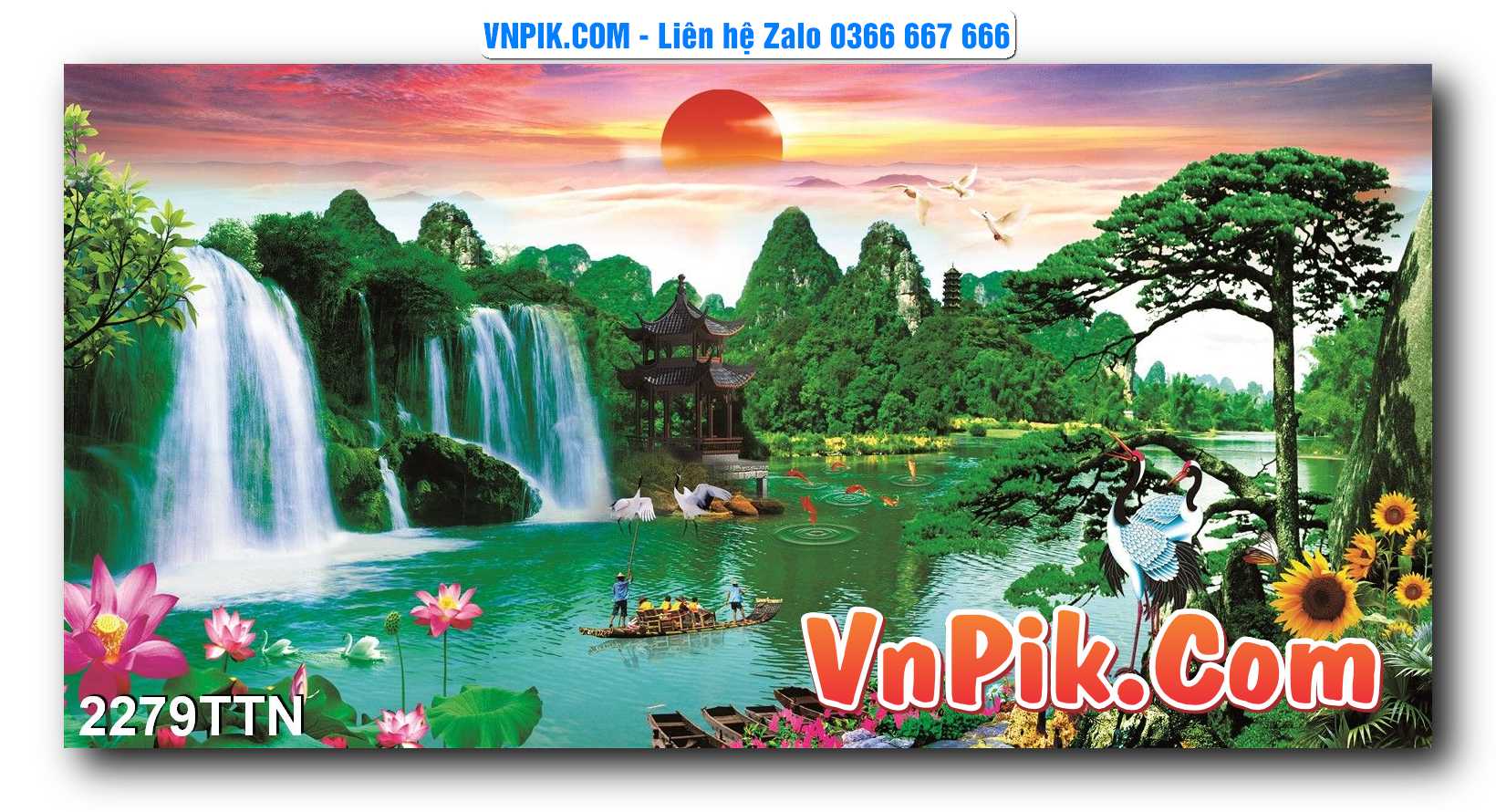 Tranh thác nước – Tranh phong thủy – Tranh treo tường mã 2279TTN